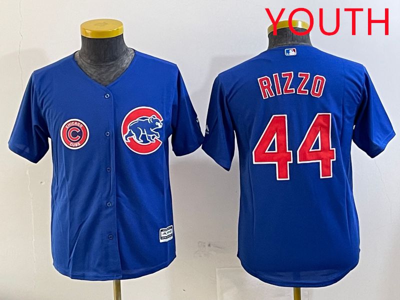 Youth Chicago Cubs #44 Rizzo Blue Game 2025 Nike MLB Jersey style 6->youth mlb jersey->Youth Jersey